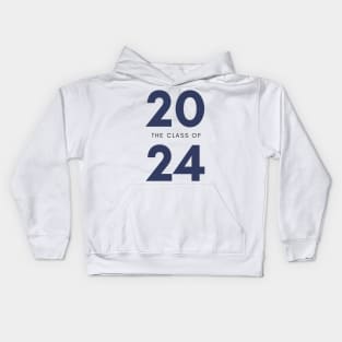 Class Of 2024. Simple Typography 2024 Design for Class Of/ Senior/ Graduation. Navy Kids Hoodie